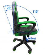 Ігрове Геймерське крісло COBRA JUNIOR зелене і чорне для молодих геймерів - Зображення 7