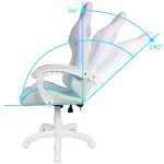 Ігрове Геймерське крісло RGB + BT з колонками WS8153 White для геймерів - Зображення 6