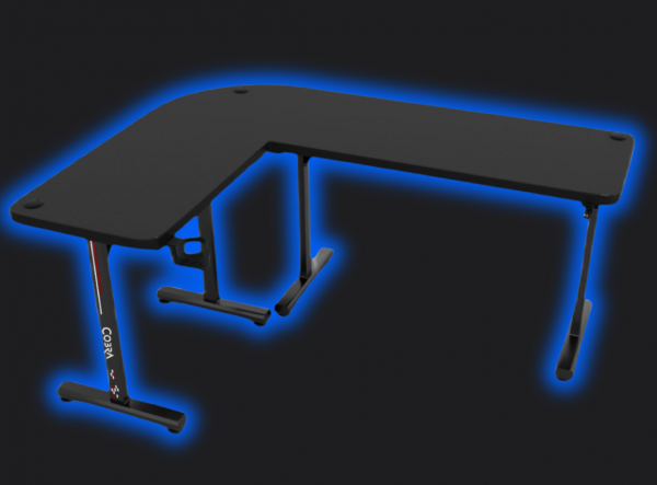 Елегантний чорний Геймерський стіл Cobra CR4552BK для гри