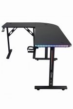Чорний Геймерський стіл Cobra CRF4552RGB Black з RGB підсвіткою - Зображення 6