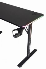 Чорний Геймерський стіл Cobra CRF4552RGB Black з RGB підсвіткою - Зображення 9