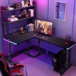 Чорний Геймерський стіл Cobra CRF4552RGB Black з RGB підсвіткою - Зображення 11