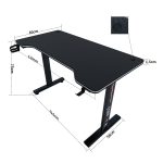 Чорний стильний Геймерський стіл Cobra CR4574BK для геймерів - Зображення 4