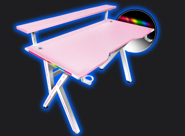 Яскравий Геймерський стіл CRF4009RGB Рожевий для геймерів