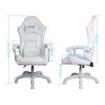 Ігрове Геймерське крісло RGB + BT з колонками WS8153 White для геймерів - Зображення 15