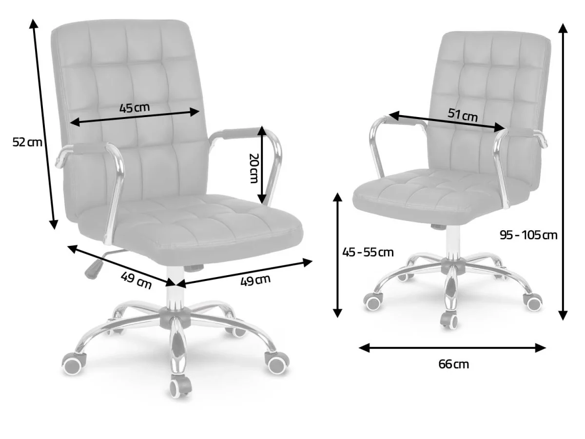 Шкіряний офісний стілець Benton сірий - Зображення 6