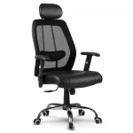 Офісне шкіряне крісло з мікросіткою Monaco чорне - Зображення 2