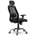 Офісне шкіряне крісло з мікросіткою Monaco чорне - Зображення 5