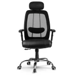 Офісне шкіряне крісло з мікросіткою Monaco чорне - Зображення 6