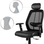 Офісне шкіряне крісло з мікросіткою Monaco чорне - Зображення 7