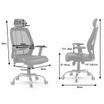 Офісне шкіряне крісло з мікросіткою Monaco чорне - Зображення 11