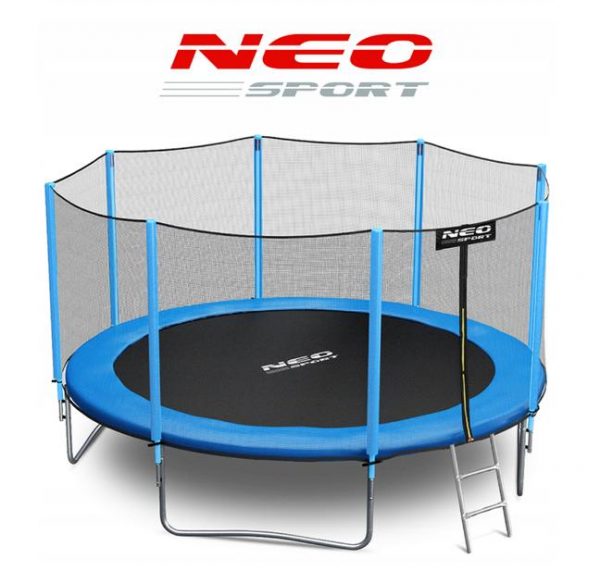 Батут із Зовнішньою Сіткою Neo-Sport 374 см + Драбинка