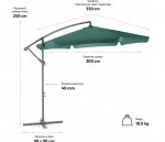 Велика складна Садова Парасолька з ультрафіолетовим захистом CLASSIC UV50 OUTTEC - Зображення 3