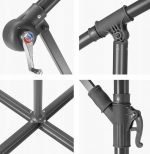 Велика складна Садова Парасолька з ультрафіолетовим захистом CLASSIC UV50 OUTTEC - Зображення 5