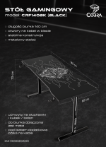 Оптимальний вибір для геймерів Геймерський стіл Cobra X-Mate CRF140BK - Зображення 17