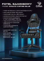 Стильне і функціональне ігрове Геймерське крісло Draco CRF192 Blue - Зображення 21