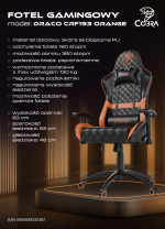 Яскравий дизайн для геймерів Ігрове Геймерське крісло Draco CRF193 Orange - Зображення 23
