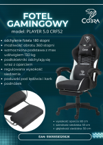 Комфорт для тривалих ігор Ігрове Геймерське крісло PLAYER 5.0 CRF52 ЧОРНЕ з підніжкою - Зображення 15