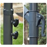 Складана садова парасоль 6 сегментів 350см блакитна - Зображення 9