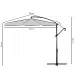 Складана садова парасоль 6 сегментів 350см сіра - Зображення 9