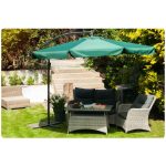 Складана садова парасоль 6 сегментів 350см зелена - Зображення 4