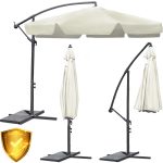 Складана садова парасоль 6 сегментів 350см бежева - Зображення 2