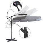 Складана садова парасоль 8 сегментів 350см сіра - Зображення 12