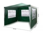 Садовий Павільйон 3 стінки 3x3 м зелений Plonos - Ідеальний для літнього відпочинку - Зображення 5