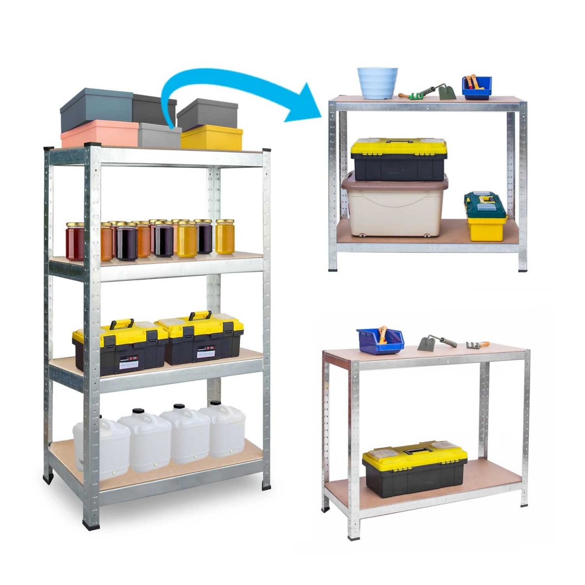 Металевий складський стелаж для великого вантажу Plonos PL-702 180 x 90 x 40 см набір 2 шт. - Зображення 12