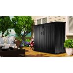 Садова скриня 116 x 112.5 x 71 см 775 л чорна - Великі об'єми для зберігання - Зображення 6