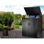 Садова скриня 116 x 112.5 x 71 см 775 л чорна - Великі об'єми для зберігання - Зображення 10