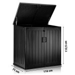 Садова скриня 116 x 112.5 x 71 см 775 л чорна - Великі об'єми для зберігання - Зображення 16