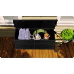 Садова скриня 143.5 x 57 x 53.5 см 390 л чорна - Практичне зберігання на вулиці - Зображення 10