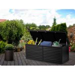 Садова скриня 143.5 x 57 x 53.5 см 390 л чорна - Практичне зберігання на вулиці - Зображення 13