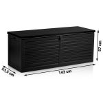 Садова скриня 143.5 x 57 x 53.5 см 390 л чорна - Практичне зберігання на вулиці - Зображення 14