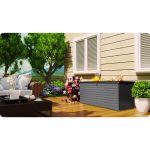 Садова скриня 143 x 57 x 53.5 см 390 л чорна-сіра - Модерний дизайн для саду - Зображення 5