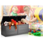 Садова скриня 143 x 57 x 53.5 см 390 л чорна-сіра - Модерний дизайн для саду - Зображення 14