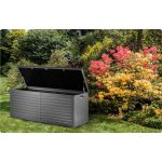 Садова скриня 143 x 57 x 53.5 см 390 л чорна-сіра - Модерний дизайн для саду - Зображення 7