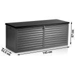 Садова скриня 143 x 57 x 53.5 см 390 л чорна-сіра - Модерний дизайн для саду - Зображення 10