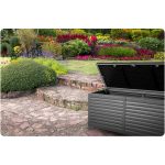Садова скриня 143 x 57 x 53.5 см 390 л чорна-сіра - Модерний дизайн для саду - Зображення 11