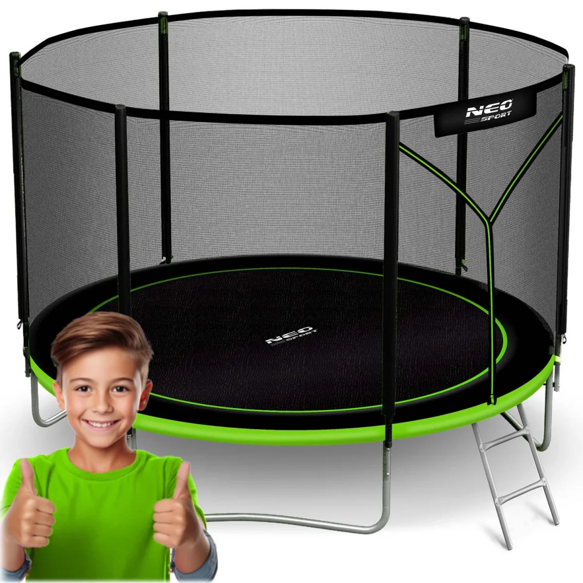 Садовий Батут із зовнішньою сіткою та драбинкою Neo-Sport 10ft/312 см - Зображення 1