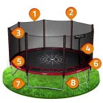 Садовий Батут з зовнішньою сіткою та драбинкою Neo-Sport 12ft/374 см - Зображення 9