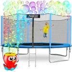 Садовий Батут з зовнішньою сіткою та драбинкою Neo-Sport 14ft/435 см з безкоштовною машиною для бульбашок