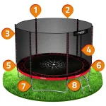 Батут садовий з зовнішньою сіткою та драбинкою Neo-Sport 6ft/183 см - Зображення 9