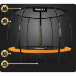 Садовий Батут профільований з внутрішньою сіткою Neo-Sport 8ft/252 см + машина для мильних бульбашок БЕЗКОШТОВНО - Зображення 12