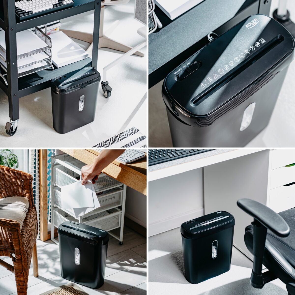 Знищувач документів паперу А4 Шредер Adler AD 1039 - Зображення 13