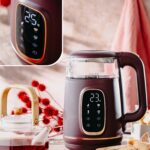 Скляний електричний чайник Adler AD 1305 LED 1.7л 2200Вт 40°C-100°C burgundy