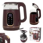 Скляний електричний чайник Adler AD 1305 LED 1.7л 2200Вт 40°C-100°C burgundy - Зображення 14