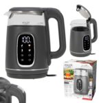 Скляний електричний чайник Adler AD 1305 LED 1.7л 2200Вт 40°C-100°C grey