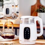 Скляний електричний чайник Adler AD 1305 LED 1.7л 2200Вт 40°C-100°C white gold